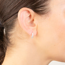 Load image into Gallery viewer, Sterling Silver Cubic Zirconia On 13mm Hoop Earrings