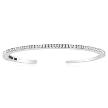 Load image into Gallery viewer, Sterling Silver Cubic Zirconia On Open Bangle