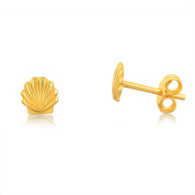 Load image into Gallery viewer, Sterling Silver Gold Plated Sea Shell Stud Earrings