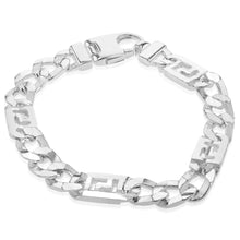 Load image into Gallery viewer, Sterling Silver Fancy Curb 21cm Bracelet