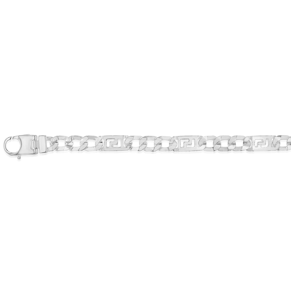 Sterling Silver Fancy Curb 21cm Bracelet