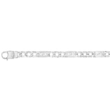 Load image into Gallery viewer, Sterling Silver Fancy Curb 21cm Bracelet