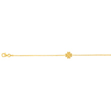 Load image into Gallery viewer, Sterling Silver Gold Plated Four Leaf Clover 19cm Bracelet