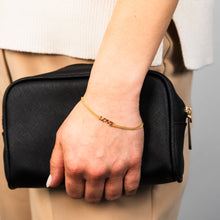 Load image into Gallery viewer, Sterling Silver Gold Plated &quot;Love&quot; 19cm Bracelet