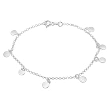 Load image into Gallery viewer, Sterling Silver Round Disc On 19cm Bracelet