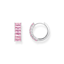 Load image into Gallery viewer, Thomas Sabo Sterling Silver Heritage Pink Wide Baguette Cubic Zirconia Earrings