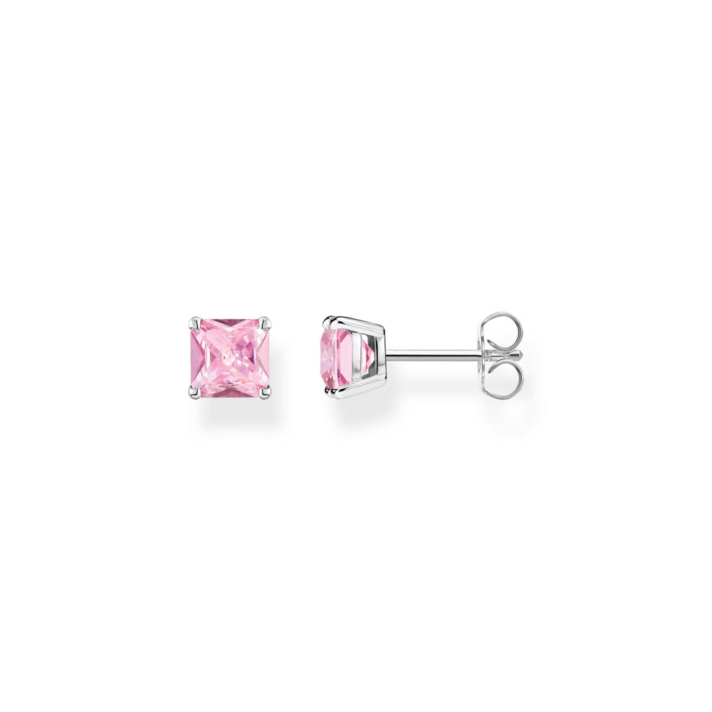 Thomas Sabo Sterling Silver Heritage Pink Stone Stud Earrings