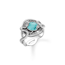 Load image into Gallery viewer, Thomas Sabo Sterling Silver Mystic Island Serpant Turqoise Ring