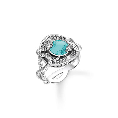 Thomas Sabo Sterling Silver Mystic Island Serpent Turquoise Ring