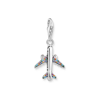 Thomas Sabo Charm Club Aeroplane Multicolour Stones Charm