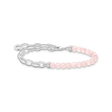 Load image into Gallery viewer, Thomas Sabo Charm Club Sterling Silver Chain Rose Quartz Beads 16-19cm Bracelet