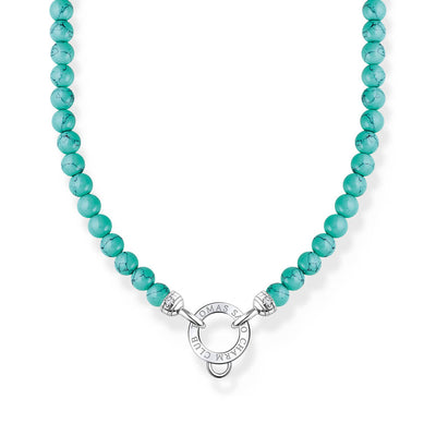 Thomas Sabo Charm Club Sterling Silver Turquoise Beads Charm 40-45cm Chain
