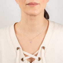 Load image into Gallery viewer, Sterling Silver Pink Enamel Initial &quot;A&quot; Pendant