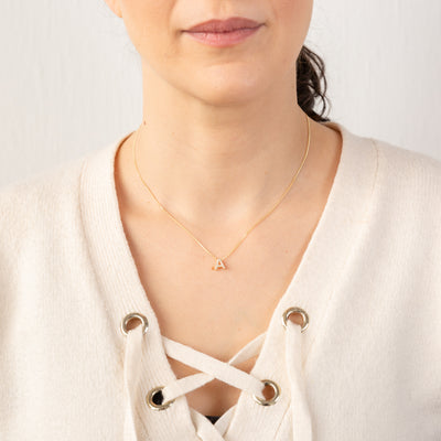 Sterling Silver Gold Plated Cubic Zirconia Initial 