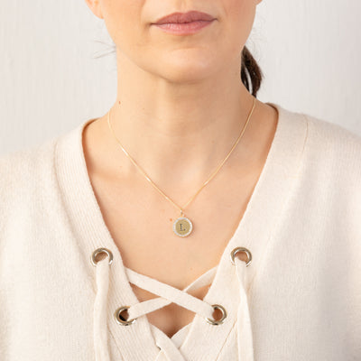 Sterling Silver Gold Plated Round Initial 