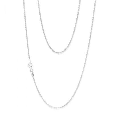 Sterling Silver Fancy Oxidised Rope 50cm Chain