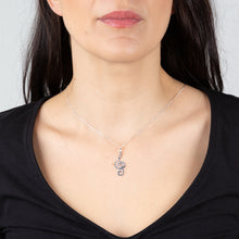 Load image into Gallery viewer, Sterling Silver Textured Music Note Pendant