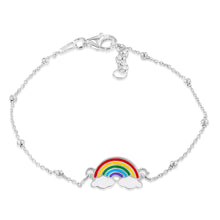 Load image into Gallery viewer, Sterling Silver Rainbow 17cm Kids Bracelet