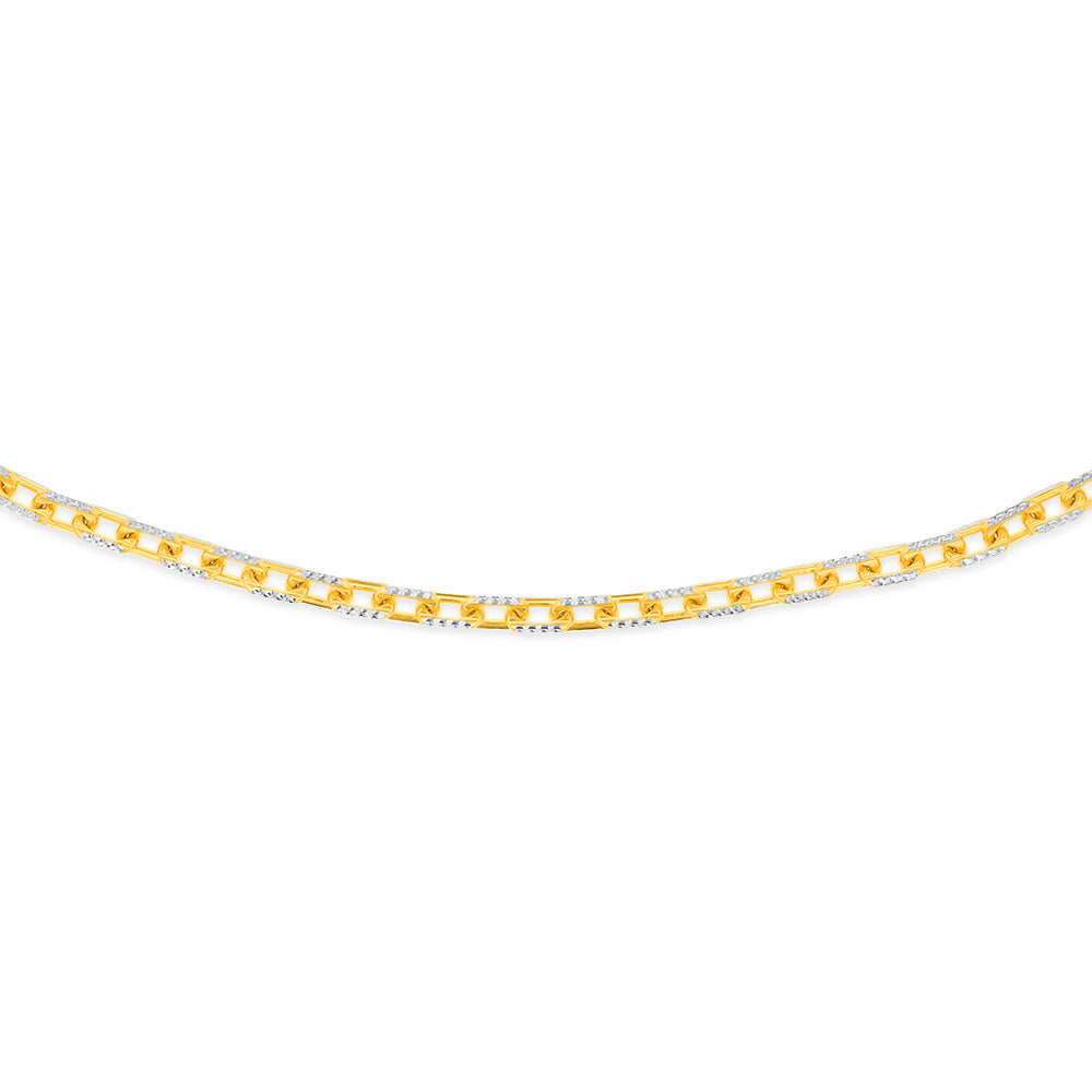 Sterling Silver Gold Plated Fancy 180 Gauge 45cm Chain