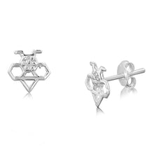 Load image into Gallery viewer, Sterling Silver Honey Bee Stud Earrings
