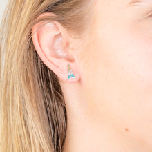 Load image into Gallery viewer, Sterling Silver Enamel Pink &amp; Blue Tower Stud Earrings