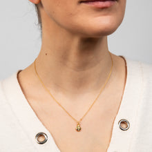 Load image into Gallery viewer, Sterling Silver Gold Plated Lady Bug Multi Color Zirconia Pendant With 45cm Chain