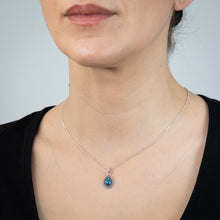 Load image into Gallery viewer, Sterling Silver Turquoise Stone Pear Shape Oxidised Pendant