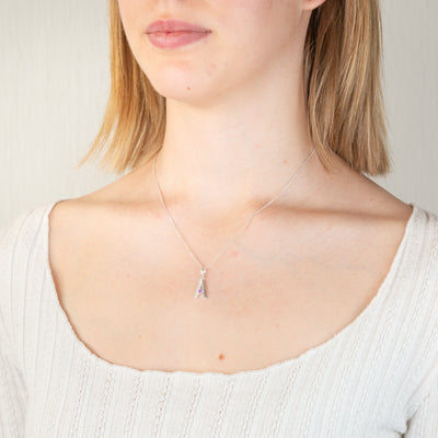 Sterling Silver Amethyst And Cubic Zirconia Initial 