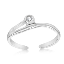 Load image into Gallery viewer, Sterling Silver Cubic Zirconia Toe Ring