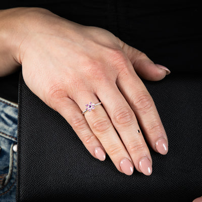 Sterling Silver Amethyst Flower Ring