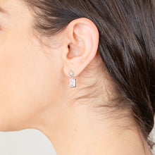 Load image into Gallery viewer, Sterling Silver Baguette Cut Cubic Zirconia Drop Earrings