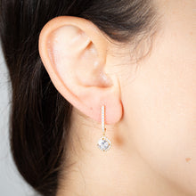 Load image into Gallery viewer, Sterling Silver Gold Plated White Cubic Zirconia Fancy Drop Earrings
