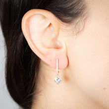 Load image into Gallery viewer, Sterling Silver Gold Plated White Cubic Zirconia Fancy Drop Earrings