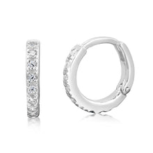 Load image into Gallery viewer, Sterling Silver White Cubic Zirconia Sleeper Earrings