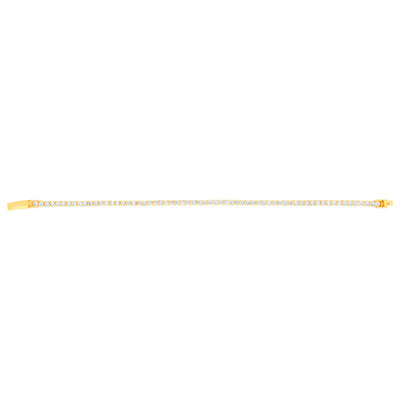 Sterling Silver Gold Plated Zirconia Tennis 19cm Bracelet