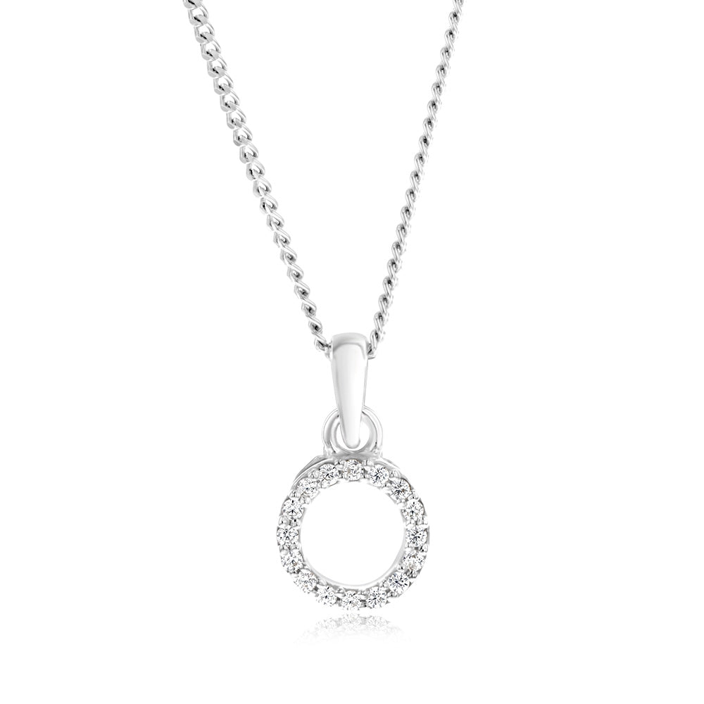 Sterling Silver Cubic Zirconia Circle Of Life Pendant