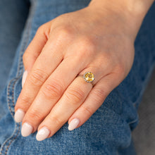 Load image into Gallery viewer, Sterling Silver Round Citrine Fancy Ring