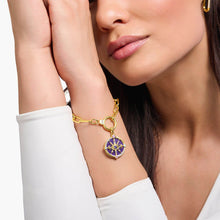 Load image into Gallery viewer, Thomas Sabo Yellow Gold-Plated Sterling Silver Cosmic Amulet Purple CZ Eye Pendant