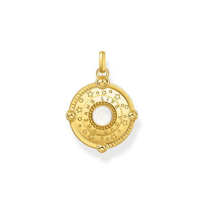 Thomas Sabo Gold Plated Sterling Silver Cosmic Amulet CZ Moon Pendant