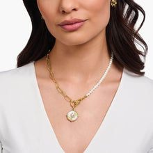 Load image into Gallery viewer, Thomas Sabo Gold Plated Sterling Silver Cosmic Amulet CZ Moon Pendant