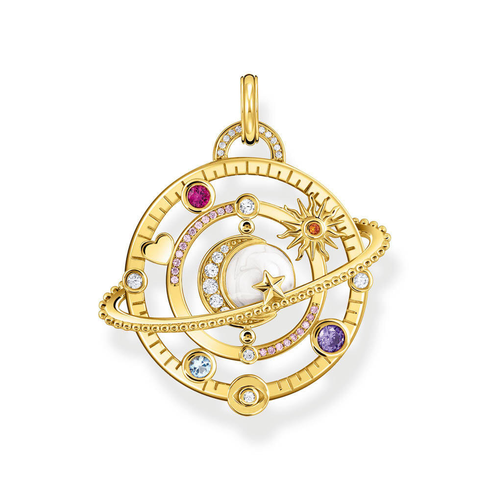 Thomas Sabo Gold Plated Sterling Silver Cosmic Amulet Galaxy Pendant