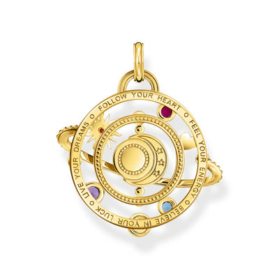 Thomas Sabo Gold Plated Sterling Silver Cosmic Amulet Galaxy Pendant