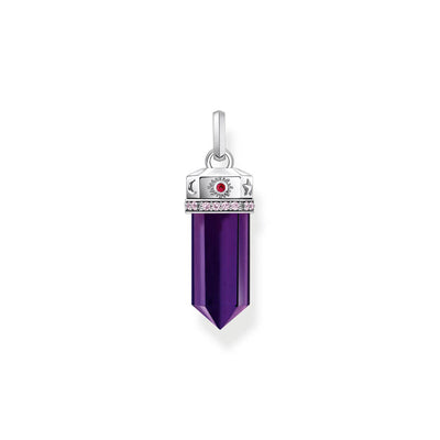 Thomas Sabo Sterling Silver Cosmic Synthetic Amethyst Crystal Pendant