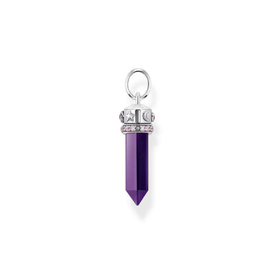 Thomas Sabo Sterling Silver Cosmic Synthetic Amethyst Crystal Pendant