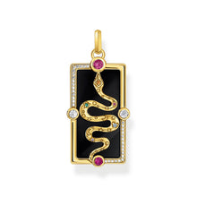 Load image into Gallery viewer, Thomas Sabo Gold Plated Sterling Silver Cosmic Black Onyx Snake Pendant