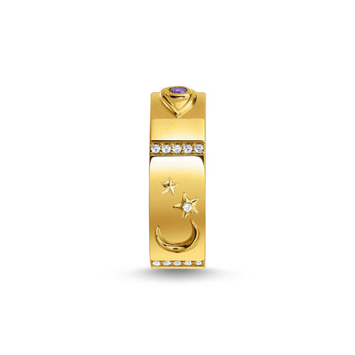 Thomas Sabo Gold Plated Sterling Silver Cosmic Amulet Symbol CZ Band