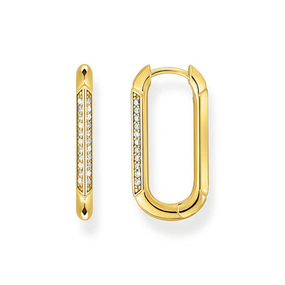 Thomas Sabo Yellow Gold-Plated Sterling Silver Heritage CZ Oval Hoop Earrings