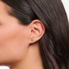 Load image into Gallery viewer, Thomas Sabo Gold Plated Sterling Silver Crocodile Rock Green Stud Earrings