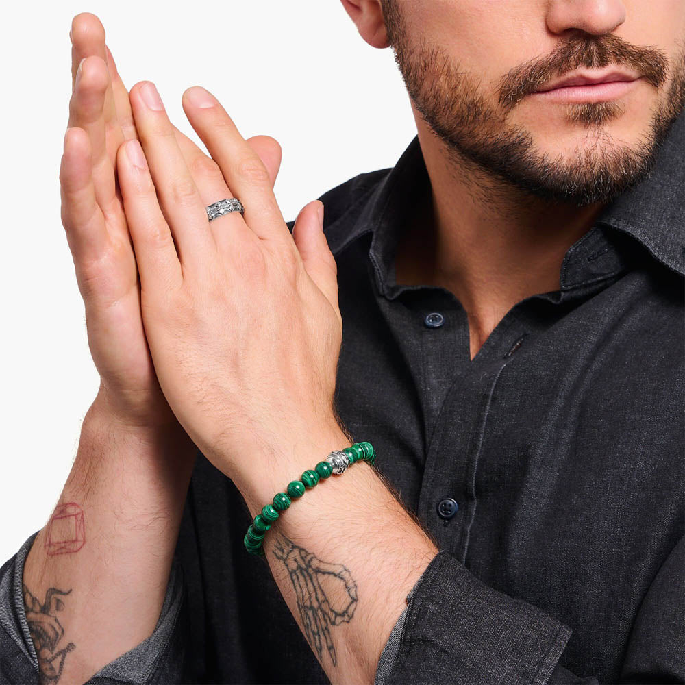Thomas Sabo Crocodile Rock Malachite 19cm Bracelet