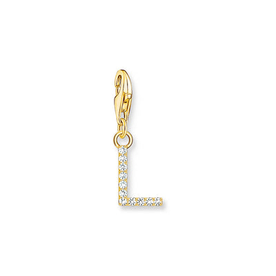 Thomas Sabo Gold Plated Sterling Silver Charmista CZ Letter 